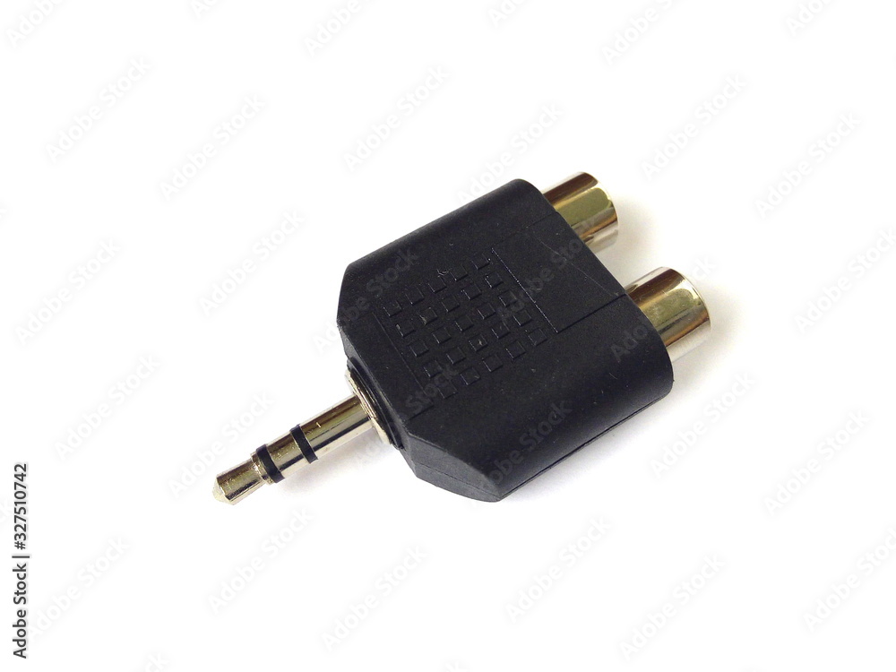 Close up of audio jack connector isolated on white background. Audio equipment. Close up of audio jack connector isolated on white background. Audio equipment.