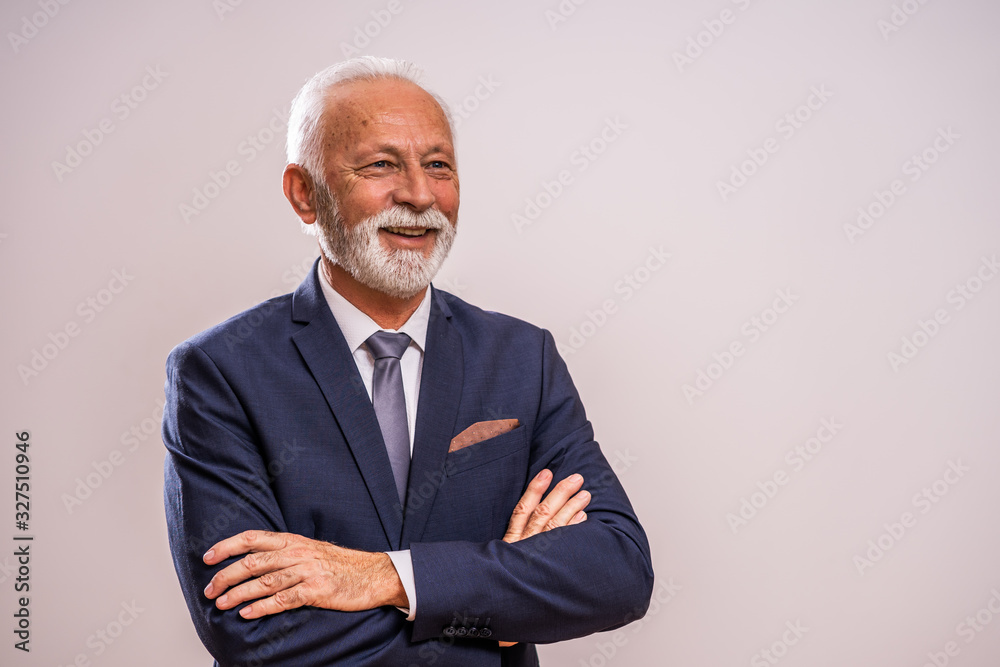 Portrait of happy and successful senior businessman. Portrait of happy and successful senior businessman.