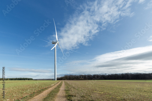 Windmills on the rural grassland