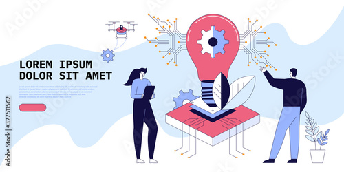 Cybernetic brain Innovation AI vector illustration