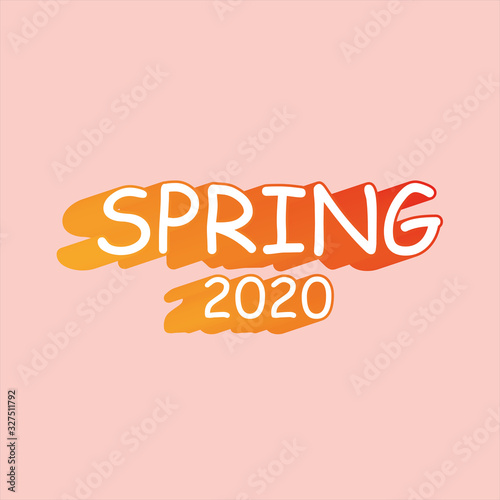 spring 2020 vector pink background, 3d font