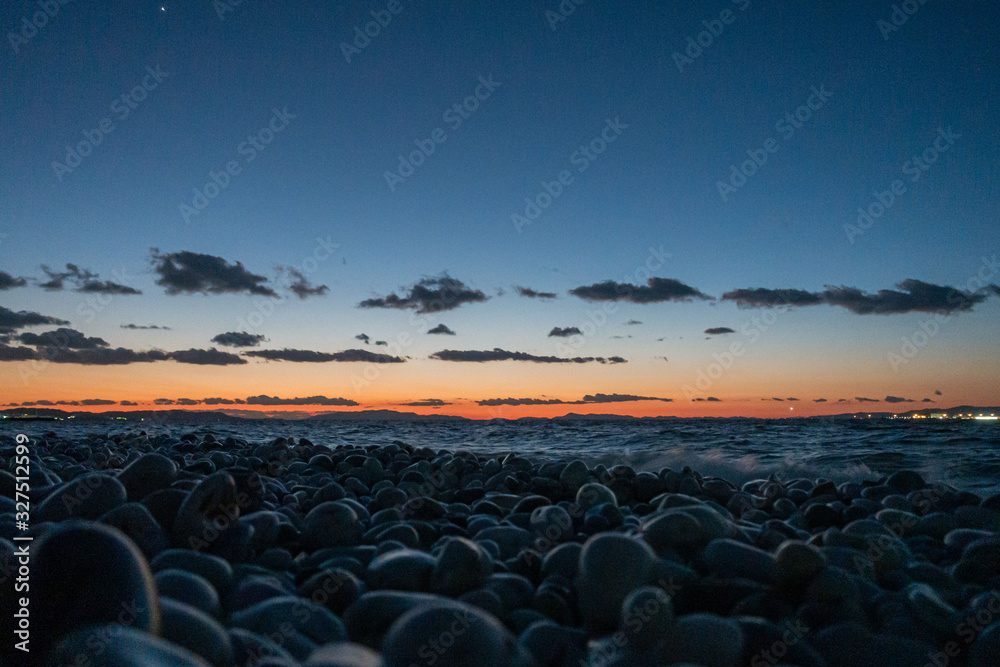 Obraz premium twilight golden hour Sunset at Ringku Town Marble Beach Osaka Japan