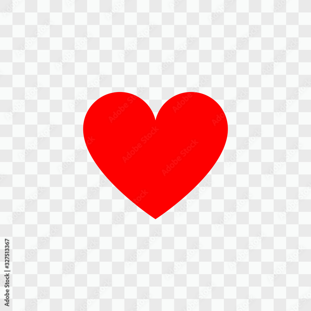 Red heart isolated on transparent background. Vector illustration EPS 10