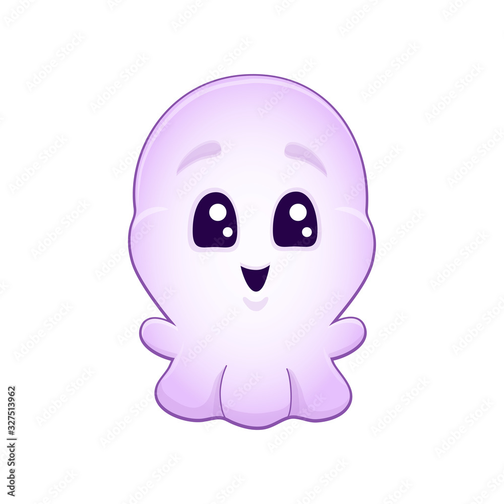 Cartoon vector cute ghost. halloween card. Isolated on white. Isolated on white. Funny emoticon. Greeting card. eps 10, sticker for print for t-shirt boo Cartoon vector cute ghost. halloween card. Isolated on white. Isolated on white. Funny emoticon. Greeting card. eps 10, sticker for print for t-shirt boo