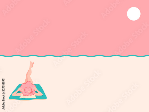 woman sunbathing at the beach
