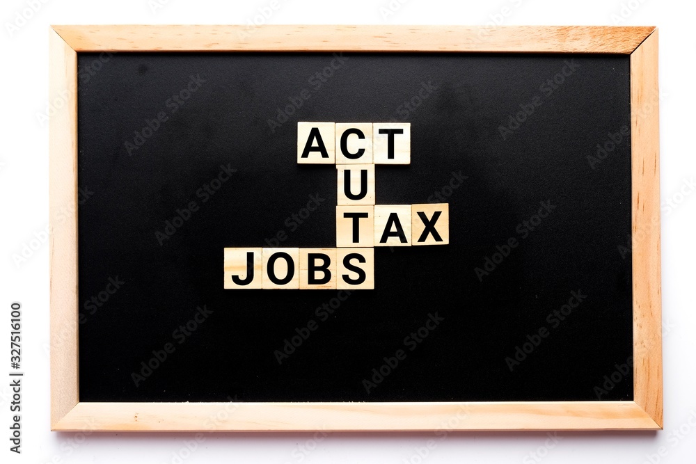 Tax reform details on blackboard
