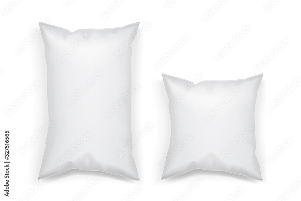 big and small white plastic food packaging isolated on white background  mock up