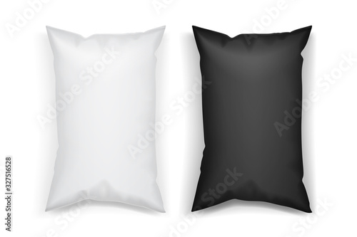 black and white plastic food packaging isolated on white background mock up template