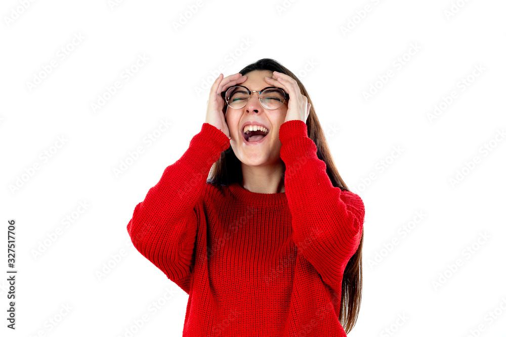 Brunette girl with glasses Brunette girl with glasses