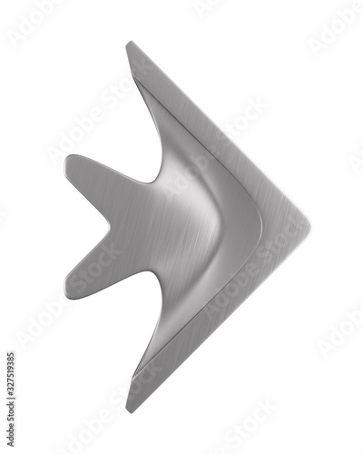 metallic arrow on white bac...