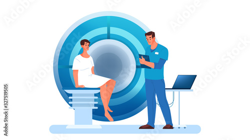 Magnetic resonance imaging in hospital. Medical research