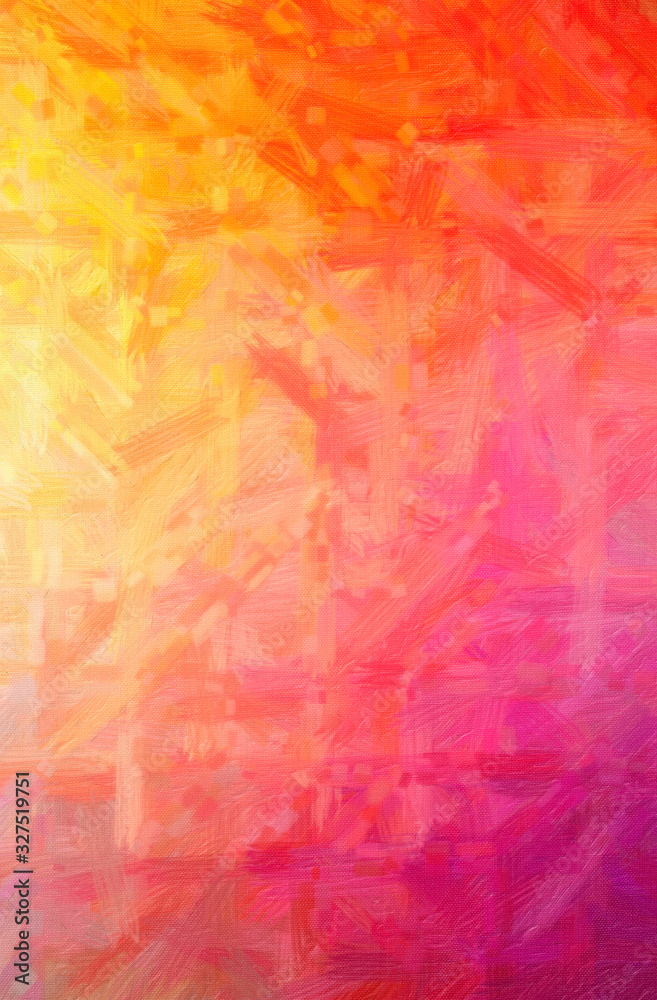 Abstract illustration of orange, pink, red Bristle Brush Oil Paint background