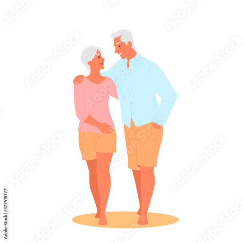 Happy and active seniors spending time on the beach together