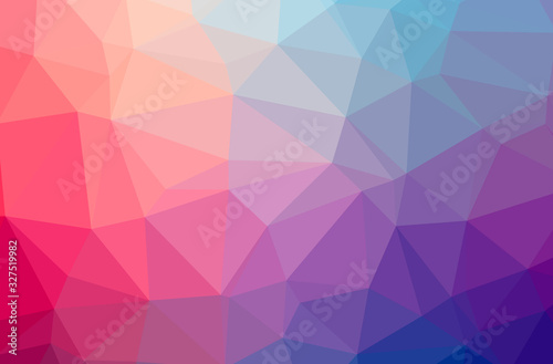 Illustration of abstract Pink, Purple, Red horizontal low poly background. Beautiful polygon design pattern.