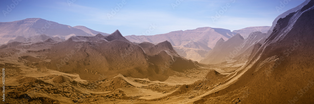 Fototapeta premium desert landscape, global warming impact on nature