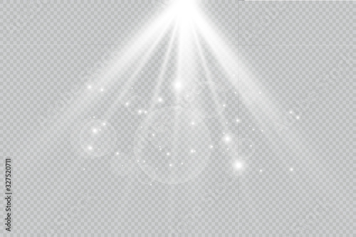 Vector illustration of abstract flare light rays. A set of stars  light and radiance  rays and brightness. Glow light effect. Vector illustration. 