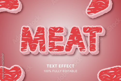 Meat text effect, editable text