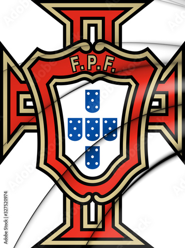 3D Emblem of Portuguese Football Federation. 3D Illustration.