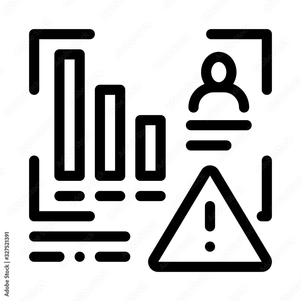 Bad Working Employee Card Icon Thin Line Vector. Worker Report With Down Graphic, Exclamation Mark In Triangle Concept Linear Pictogram. Monochrome Outline Sign Isolated Contour Symbol Illustration Bad Working Employee Card Icon Thin Line Vector. Worker Report With Down Graphic, Exclamation Mark In Triangle Concept Linear Pictogram. Monochrome Outline Sign Isolated Contour Symbol Illustration
