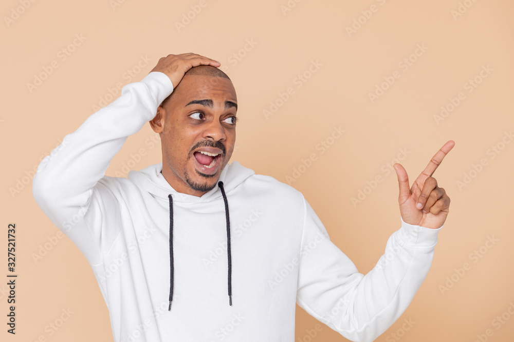 Fototapeta premium African guy with a white sweatshirt