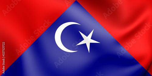 3D Flag of Tangkak (Johor), Malaysia. 3D Illustration. photo