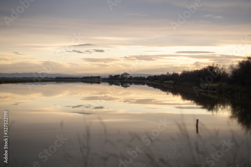 sunset over lake