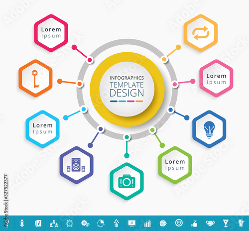 Mindmap Infographic Template Design - Vector Illustration