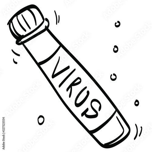Icon sign test tube with bacteria, Virus, vaccine, vaccination, medicine, epidemic, protection