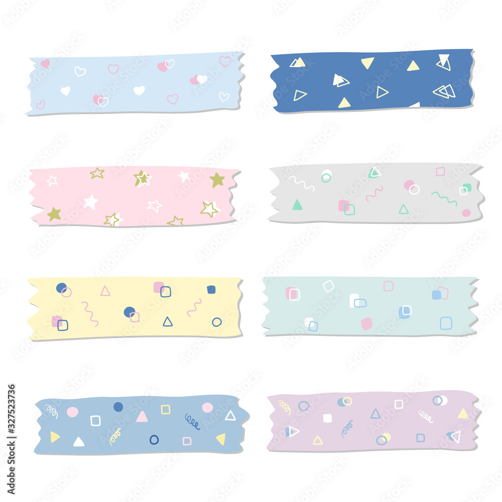 Hand drawn Patterned sticky tape doodle isolated on white background Hand drawn Patterned sticky tape doodle isolated on white background