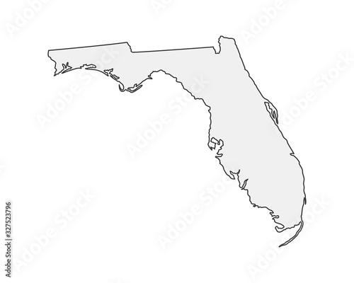 High detailed vector map. Florida USA state