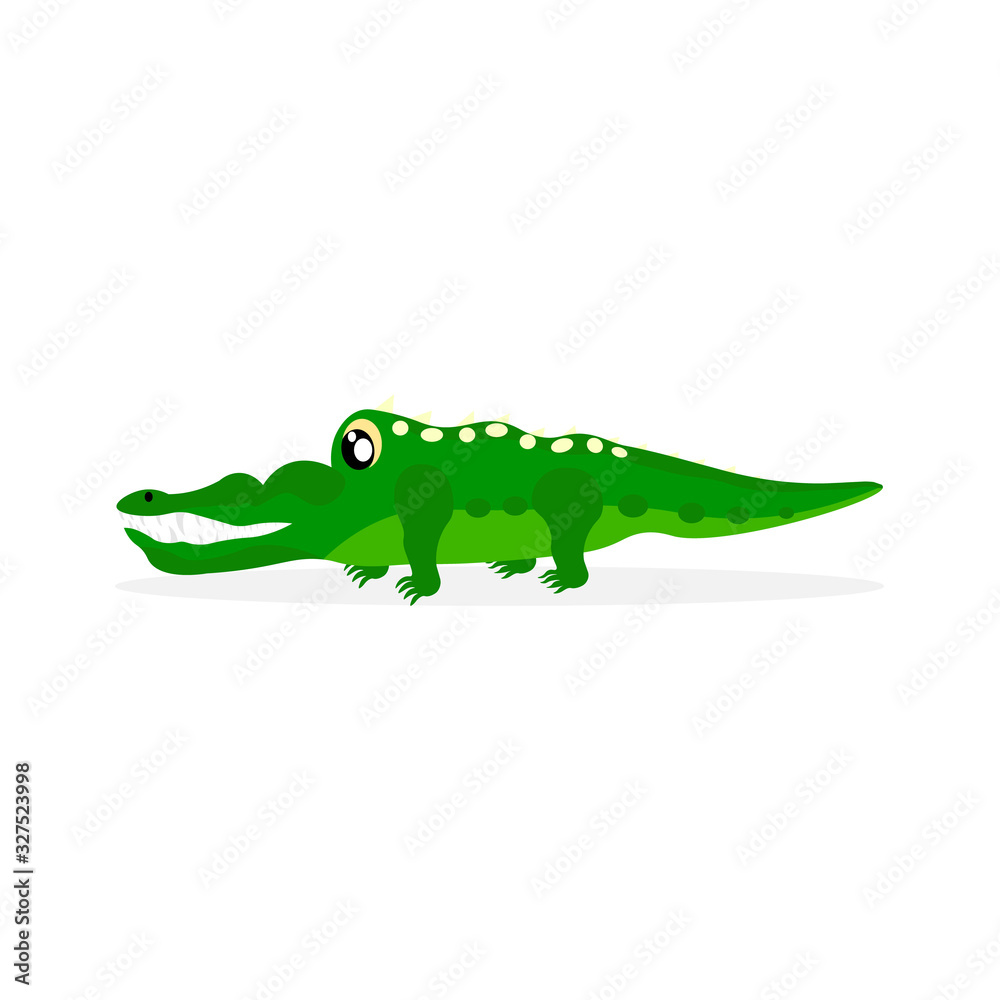Naklejka premium funny crocodile. crocodile smiled. animal character. vector graphic illustration