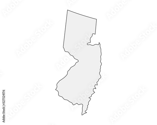 High detailed vector map. New Jersey USA state photo