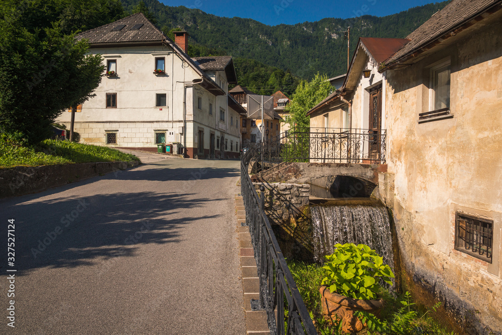 Village in the Alps mountains Kropa, Slovenia