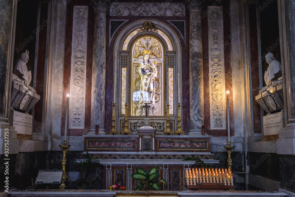 One of the chapels in Roman Catholic Assumption Cathedral in Palermo, Sicily Island in Italy