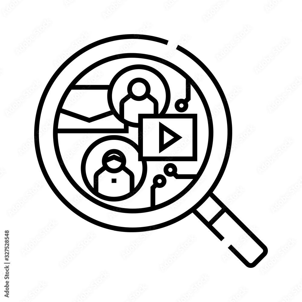 Searching connection line icon, concept sign, outline vector illustration, linear symbol. Searching connection line icon, concept sign, outline vector illustration, linear symbol.