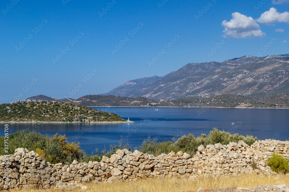 View to the  Mountains and bay in Turkey, Likya way