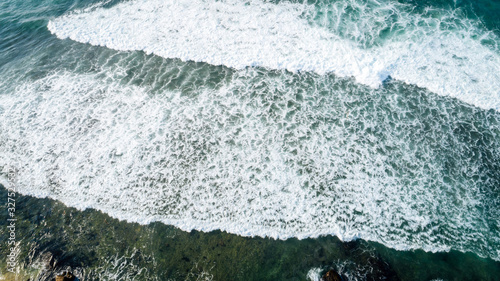 Drone aerial view of sea wave surface