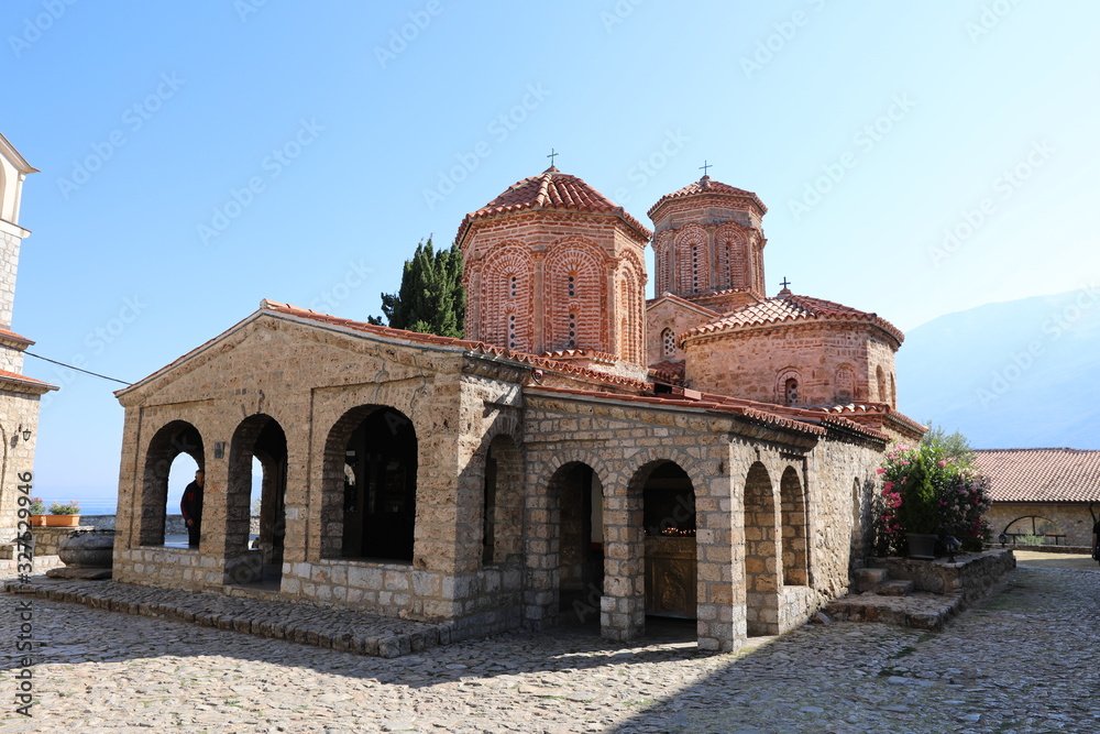 OHRID, MACEDONIA - August 21, 2019: Saint Naum Monastery (Sv. Naum), Ohrid, Republic of Macedonia