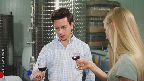 Fotografie People degustation wine with sommelier