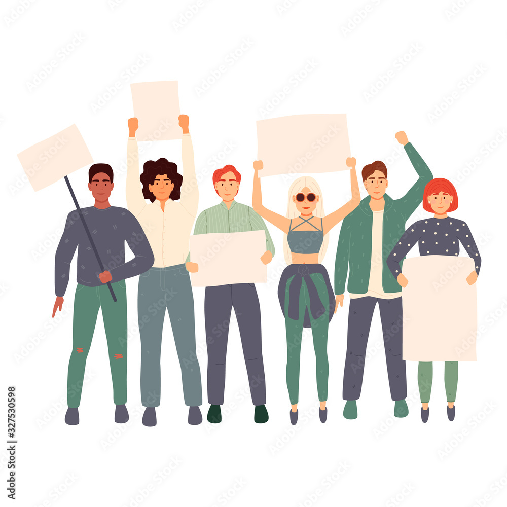 Vector illustration, holding banners and posters. Vector illustration, holding banners and posters.