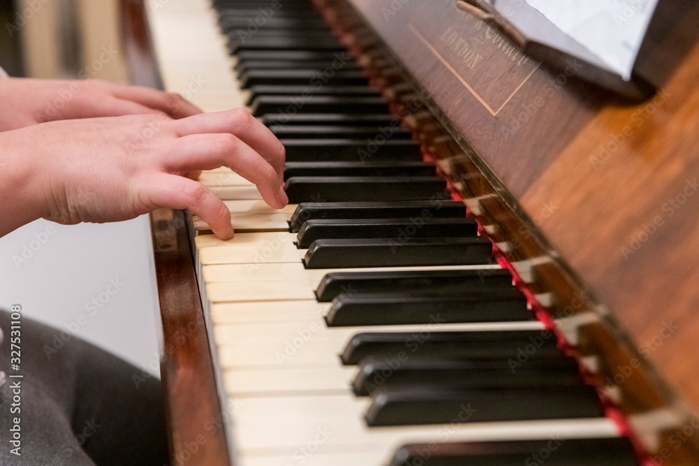 Fototapeta premium Hands on the piano. Magic music