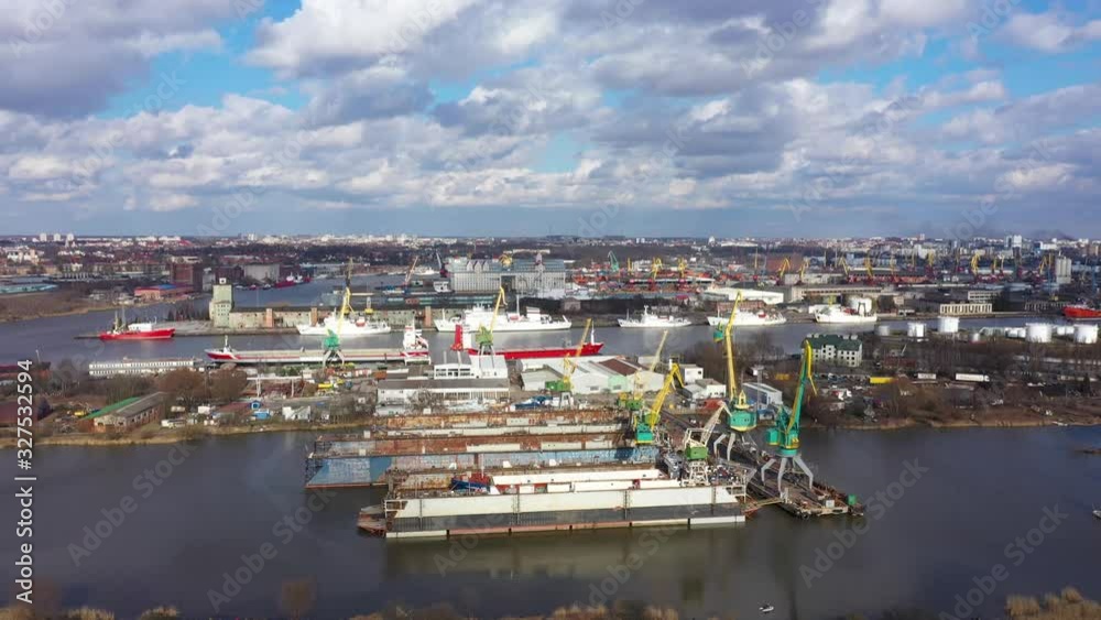 The port of Kaliningrad, view from above The port of Kaliningrad, view from above