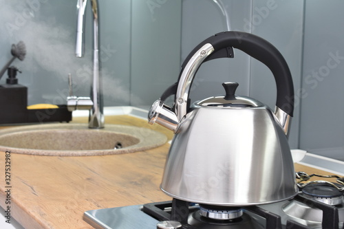 Kettle on a gas stove