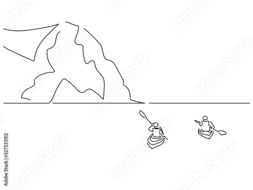 Outdoor adventure isolated line drawing, vector illustration design. Outdoor collection.