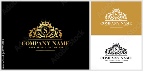 Letter S logo design luxury gold vector