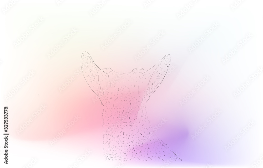写実的な動物イラスト 玉虫色の背景 牡鹿の後ろ姿 Stock ベクター Adobe Stock