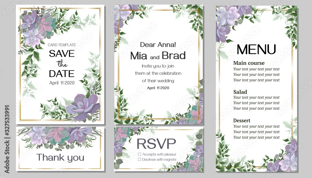 set of invitation cards 