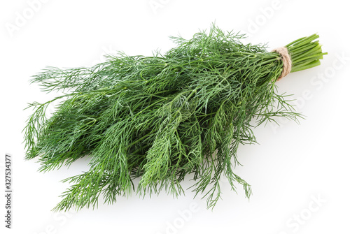 Obraz na płótnie Bunch of fresh dill isolated on white background w salonie