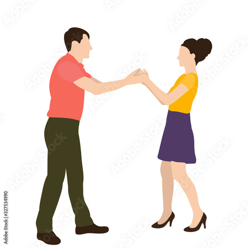  isolated, in a flat style guy and girl