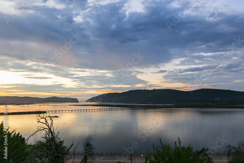 clouded coastal sunrise knysna heads south africa